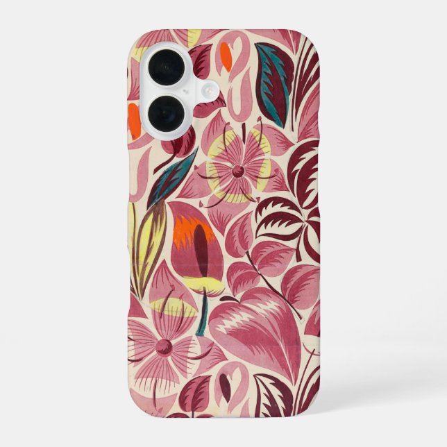 Coque iPhone 16 Fleurs tropicales | (Verso)