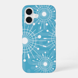 Coque iPhone 16 Flocons de neige de Noël Atomiques Modernité du Mi