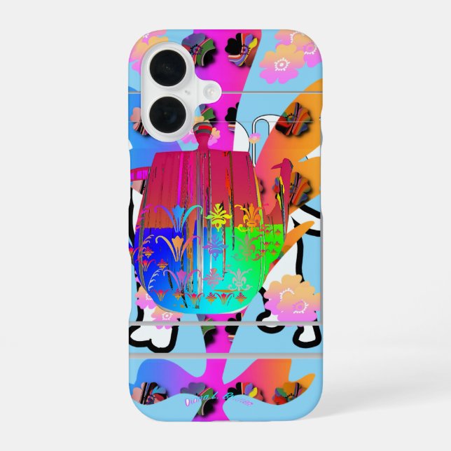 Coque iPhone 16 Flore de théière (Verso)
