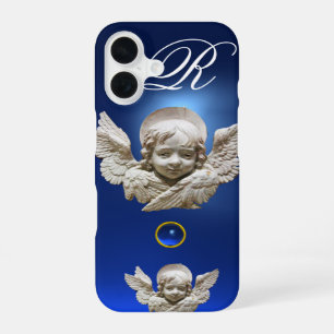 Coque iPhone 16 FLORENTINE RENAISSANCE ANGEL Gem Bleu Monogramme