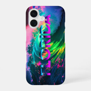 Coque iPhone 16 Floride – Vibes de vague néon