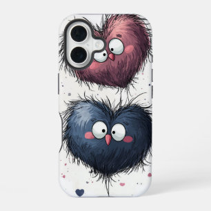 Coque iPhone 16 Fluffy Love Duo - Boîtier téléphonique Anime migno