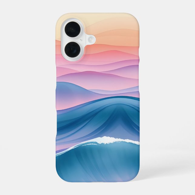 Coque iPhone 16 Fluide Abstrait Côte de Pêche (Verso)
