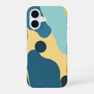 Coque iPhone 16 Fluide Géométrique Abstrait — Cadeau pour les Amat
