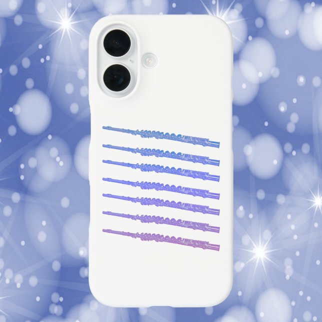 Coque iPhone 16 Flûtes Bleu Rose Violet (Créateur téléchargé)
