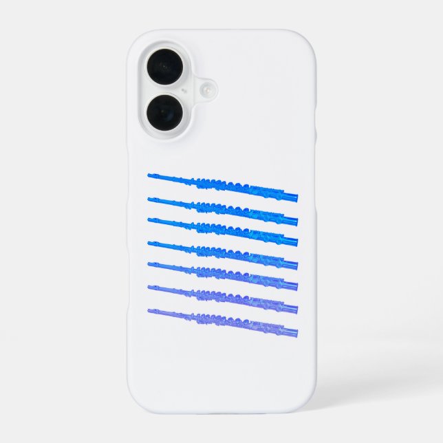 Coque iPhone 16 Flutes Blue Ombre (Verso)