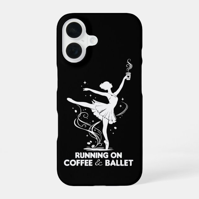 Coque iPhone 16 Fonctionne Au Café Et Prof De Ballet Drôle Danse (Verso)