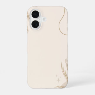 Coque iPhone 16 Fond Linktree Floral Esthétique Marron Beige |