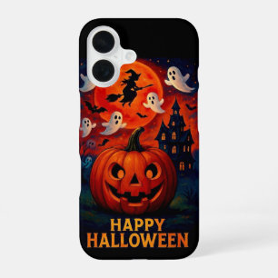 Coque iPhone 16 Fonds d'écran de téléphone Halloween pour effrayer