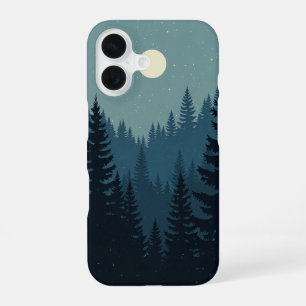 Coque iPhone 16 Forêt Vintage sous la Lune