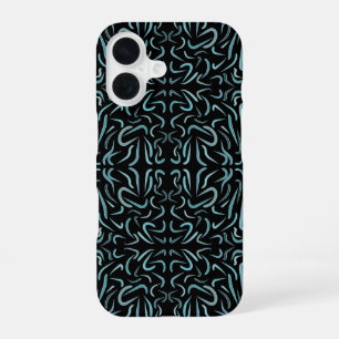 Coque iPhone 16 Formes de contour effilées remplies de couleurs aq