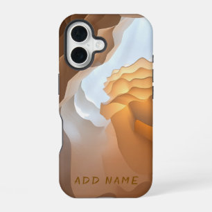 Coque iPhone 16 Formes d'ondes de grès abstrait