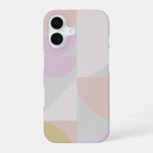 Coque iPhone 16 Formes géométriques modernes Motif en Hiver Pastel