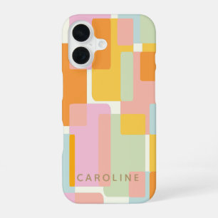 Coque iPhone 16 Formes Géométriques Pastel Modernes Personnalisées
