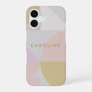 Coque iPhone 16 Formes Géométriques Pastel Personnalisées Élégante