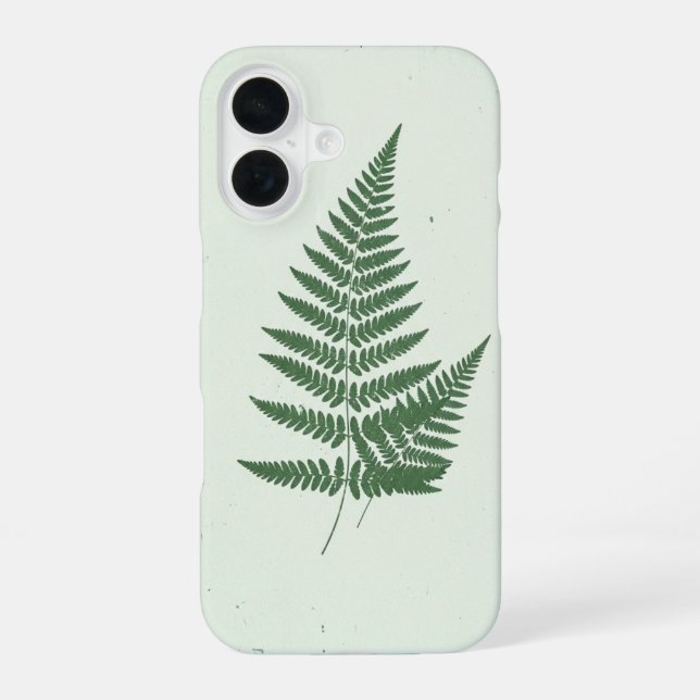 Coque iPhone 16 Fougères stylisées vintage (Verso)