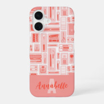 Fournitures d'art mignonne Coral Rouge Motif Monog