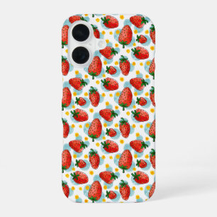 Coque iPhone 16 Fraises et marguerites