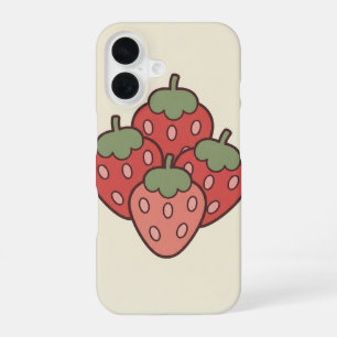 Coque iPhone 16 Fraises groupées vintage