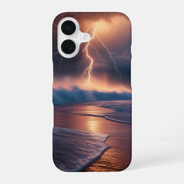 Coque iPhone 16 Frappe de foudre plage deux (Verso)