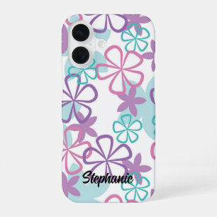 Coque iPhone 16 Freestyle Floral - Fleurs Rétro Dessinées À La Mai