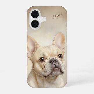 Coque iPhone 16 French Bulldog Personnalisé Cream Frenchie