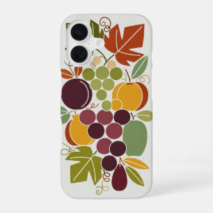 Coque iPhone 16 Fruits vintage avec raisins stylisés
