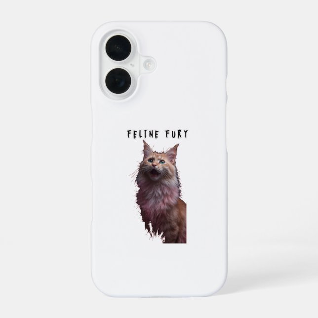 Coque iPhone 16 Fureur Féline (Verso)