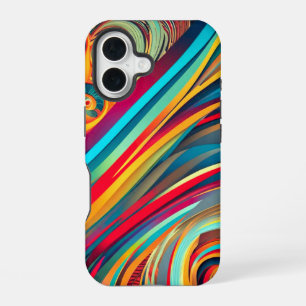 Coque iPhone 16 Fusion Color Wave – Art abstrait moderne en spiral