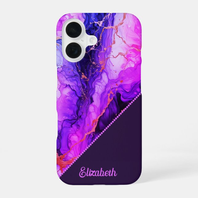Coque iPhone 16 Fusion d'encre vibrante (Verso)