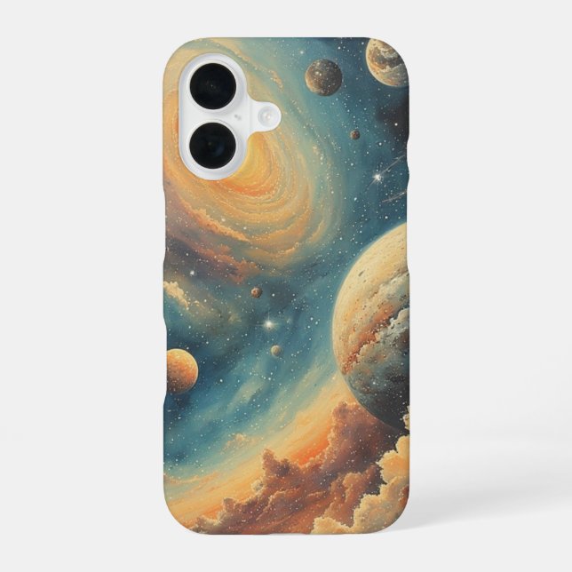 Coque iPhone 16 Galaxie peinte au zénith (Verso)