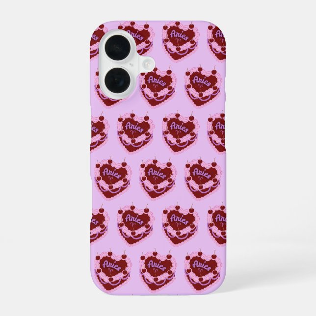 Coque iPhone 16 Gâteau d'anniversaire Coquette Zodiaque Bélier (Verso)