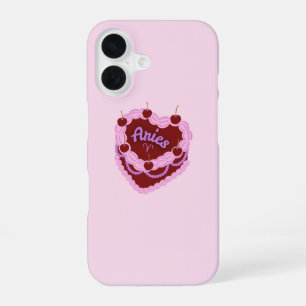 Coque iPhone 16 Gâteau d'anniversaire pastel du zodiaque Bélier
