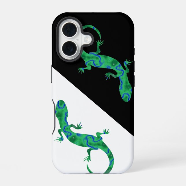 Coque iPhone 16 Gecko vert (Verso)