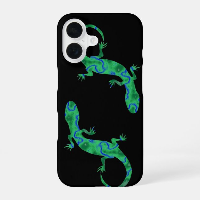 Coque iPhone 16 Gecko vert (Verso)