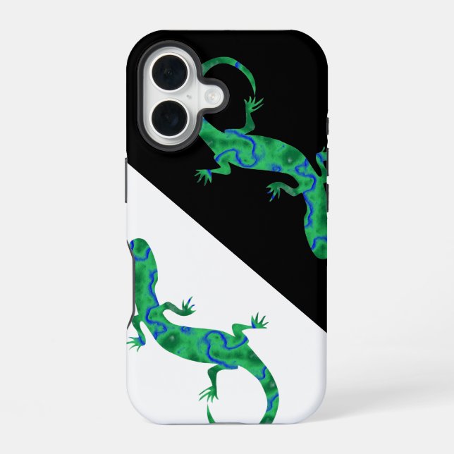 Coque iPhone 16 Gecko vert (Verso)