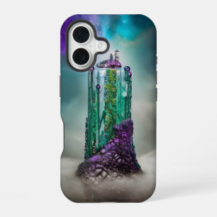 Coque iPhone 16 Gemme cosmique et verre \ / Univers Art IA