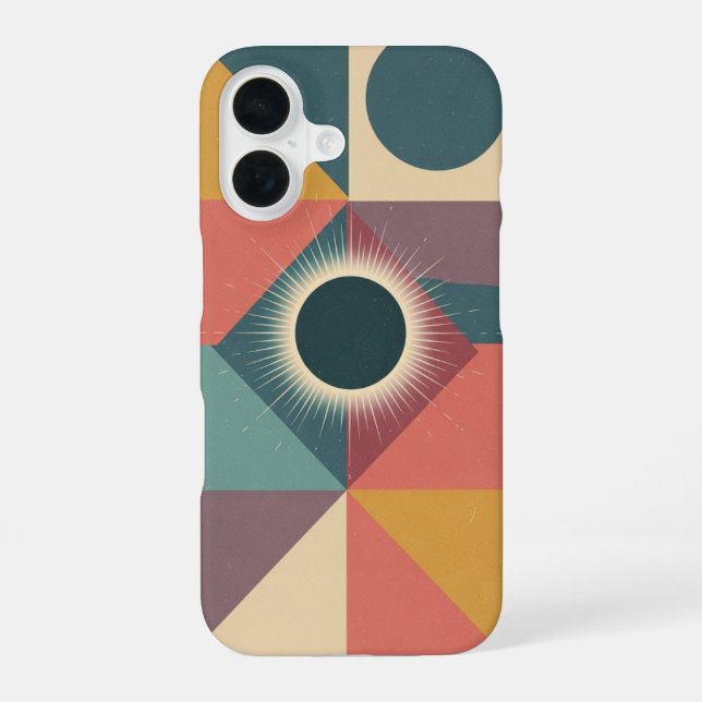 Coque iPhone 16 Geometric Minimalist Eclipse (Verso)