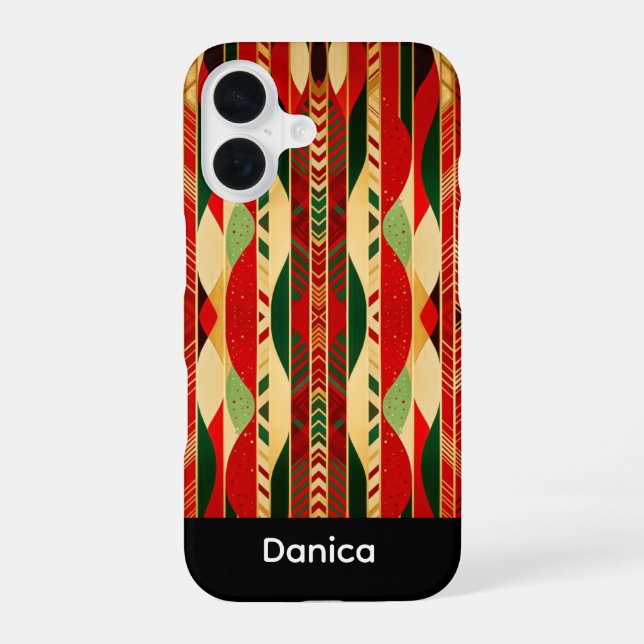 Coque iPhone 16 Géométrique aux couleurs du désert (Verso)