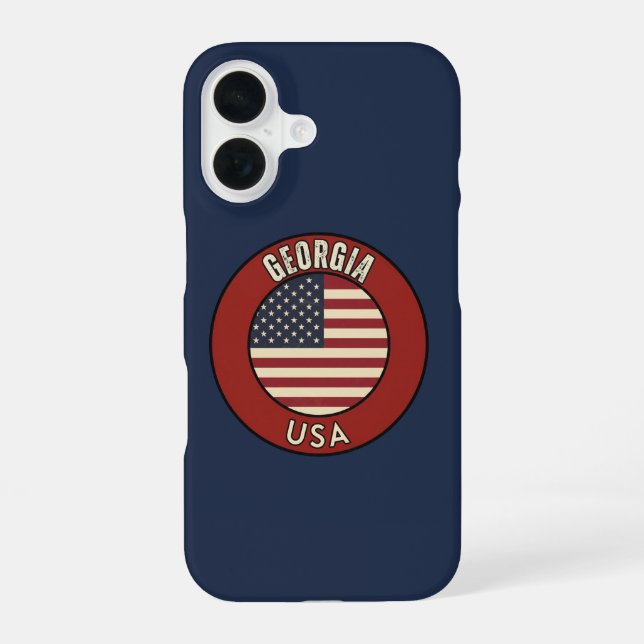 Coque iPhone 16 Géorgie États-Unis d'Amérique (Verso)