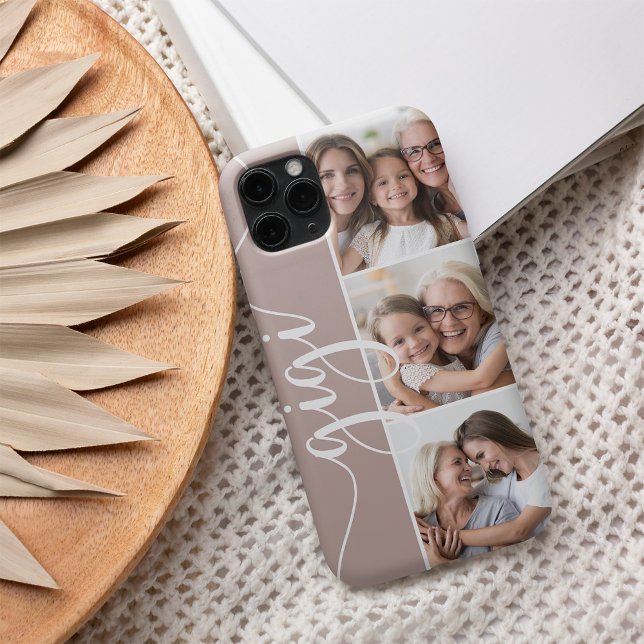 Coque iPhone 16 Gigi Script Grand-mère Collage photo (Créateur téléchargé)