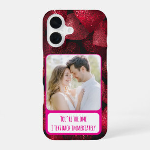 Coque iPhone 16 Glittery Love I Text Back Immédiatement