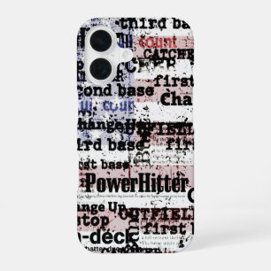 Coque iPhone 16 Gloire du baseball Mots du drapeau américain gru