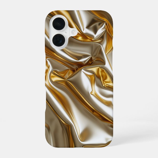 Coque iPhone 16 Gold Metallic Silk Texture (Verso)