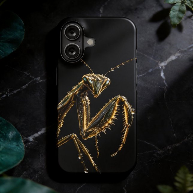 Coque iPhone 16 Golden praying mantis (Créateur téléchargé)
