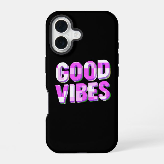 Coque iPhone 16 GOOD VIBES - Personnalisé (Verso)