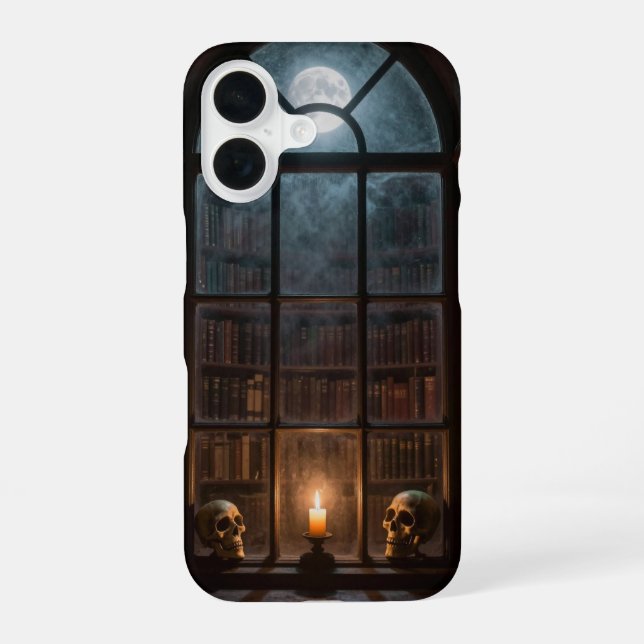 Coque iPhone 16 Gothic Window and Moon Library Case (Verso)