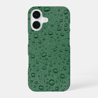 Coque iPhone 16 Gouttelettes d'eau verte