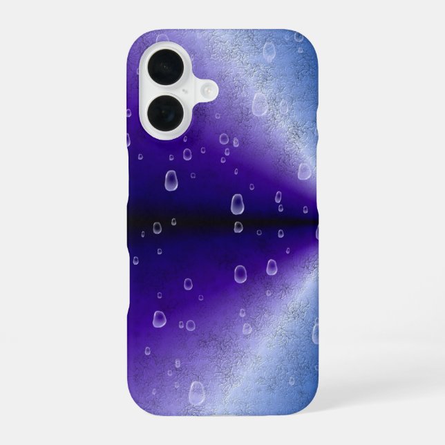 Coque iPhone 16 Gouttes de pluie sur arc-en-ciel violet (Verso)