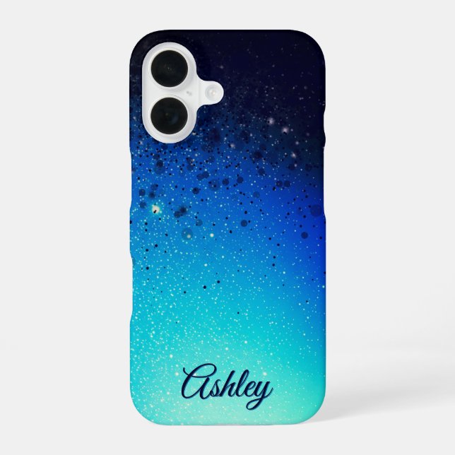 Coque iPhone 16 Gradient de galaxie néon (Verso)